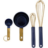 Wilton Kitchen Utensils Mix & Measure, Navy Blue and Gold, Set of 10