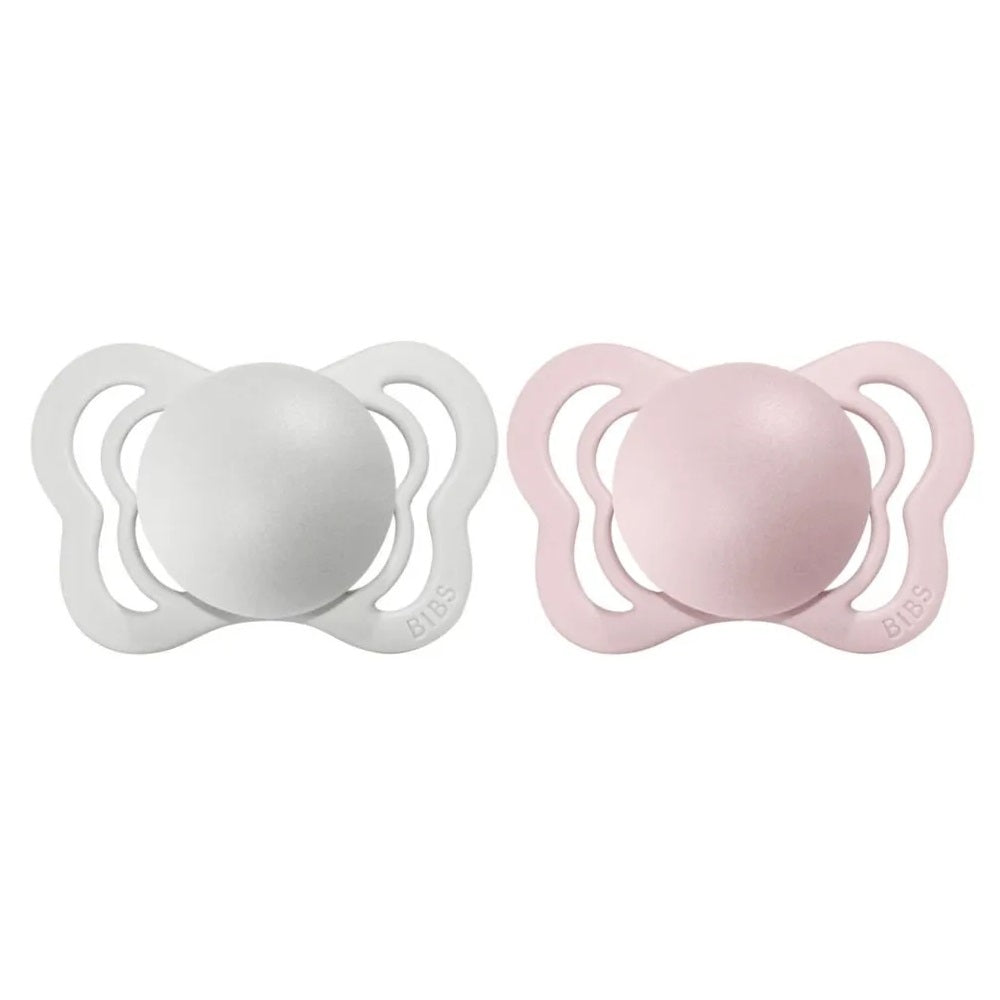 Bibs - Pacifier Couture Latex Size 1 - 0-6M - Pack of 2 - Haze/Blossom