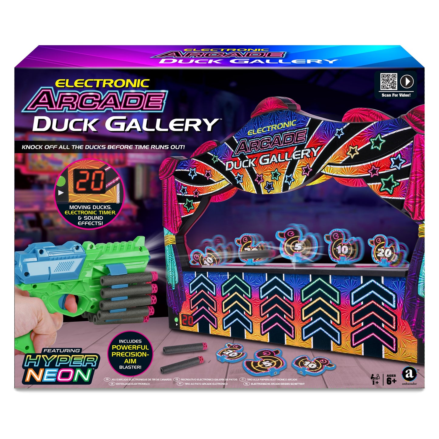 Ambassador - Electronic Arcade Duck Shooting Gallery (Hyper Neon Black Series)