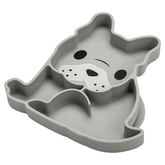 Melii - Divided Silicone Suction Plate - Grey Bulldog