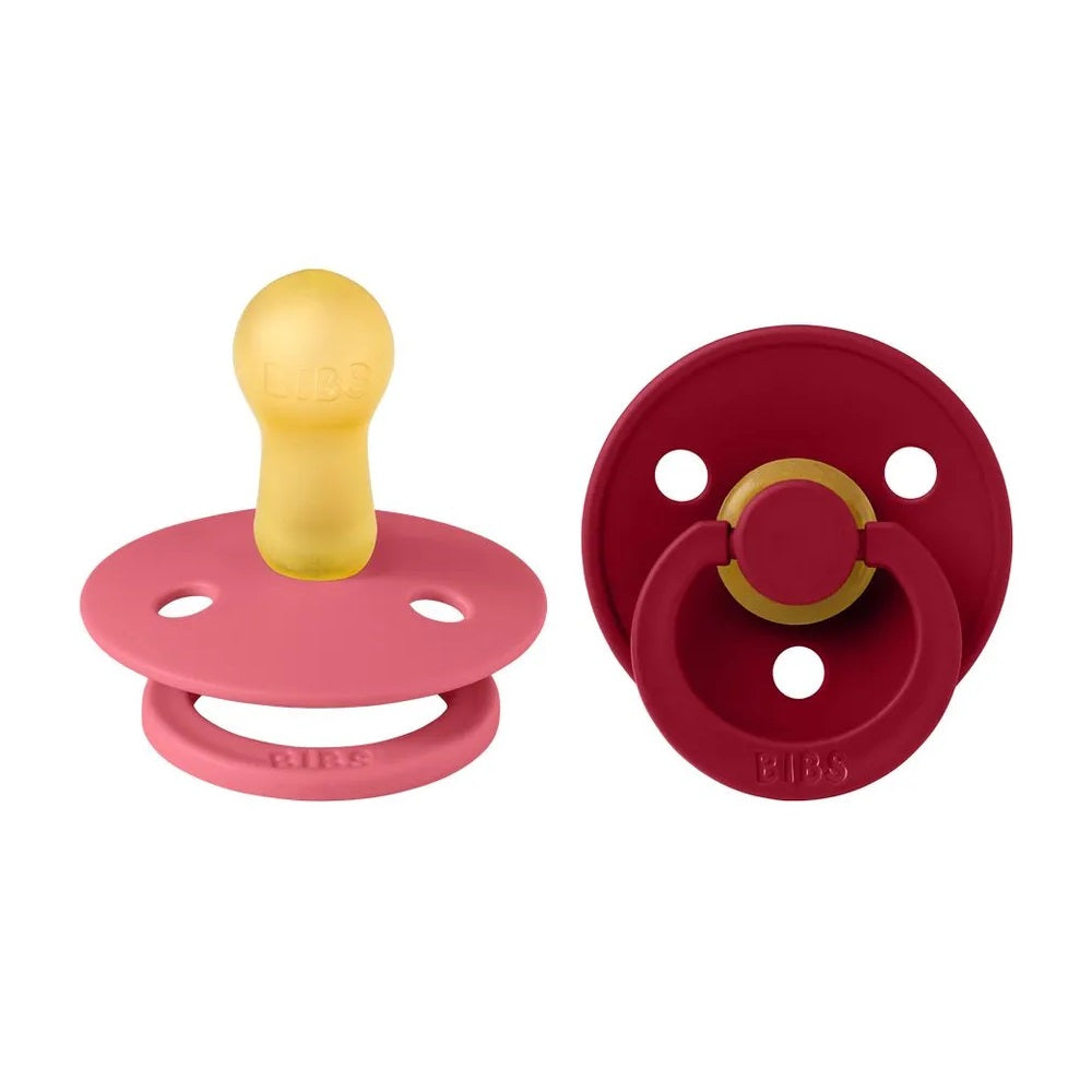 Bibs - Colour S2 Pacifiers - Pack of 2 - Coral/Ruby