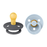Bibs - Colour S1 Pacifiers - Pack of 2 - Iron/Baby Blue