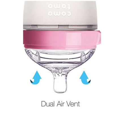 زجاجة الرضاعة كوموتومو ناتشورال فيل للأطفال - وردي وأبيض، 150 مل