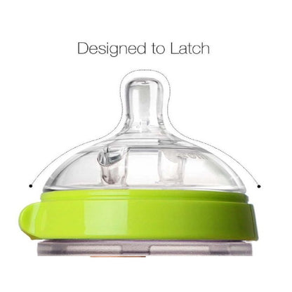 زجاجة الرضاعة كوموتومو ناتشورال فيل للأطفال - أخضر وأبيض، 250 مل