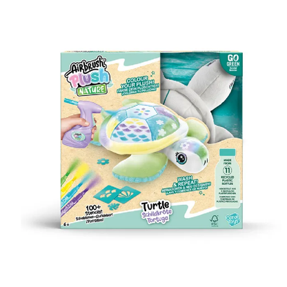 Airbrush Plush Nature - Green Turtle