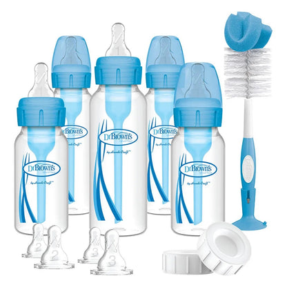 Dr. Brown's PP Narrow Anti-Colic Options+ Feeding Bottle Set Blue - 17 Pieces