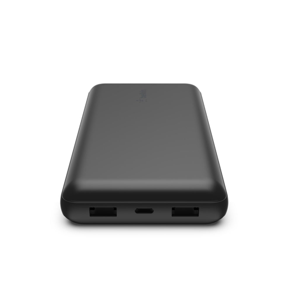 Belkin 20K Power Bank, USB-A & C 15W, Black