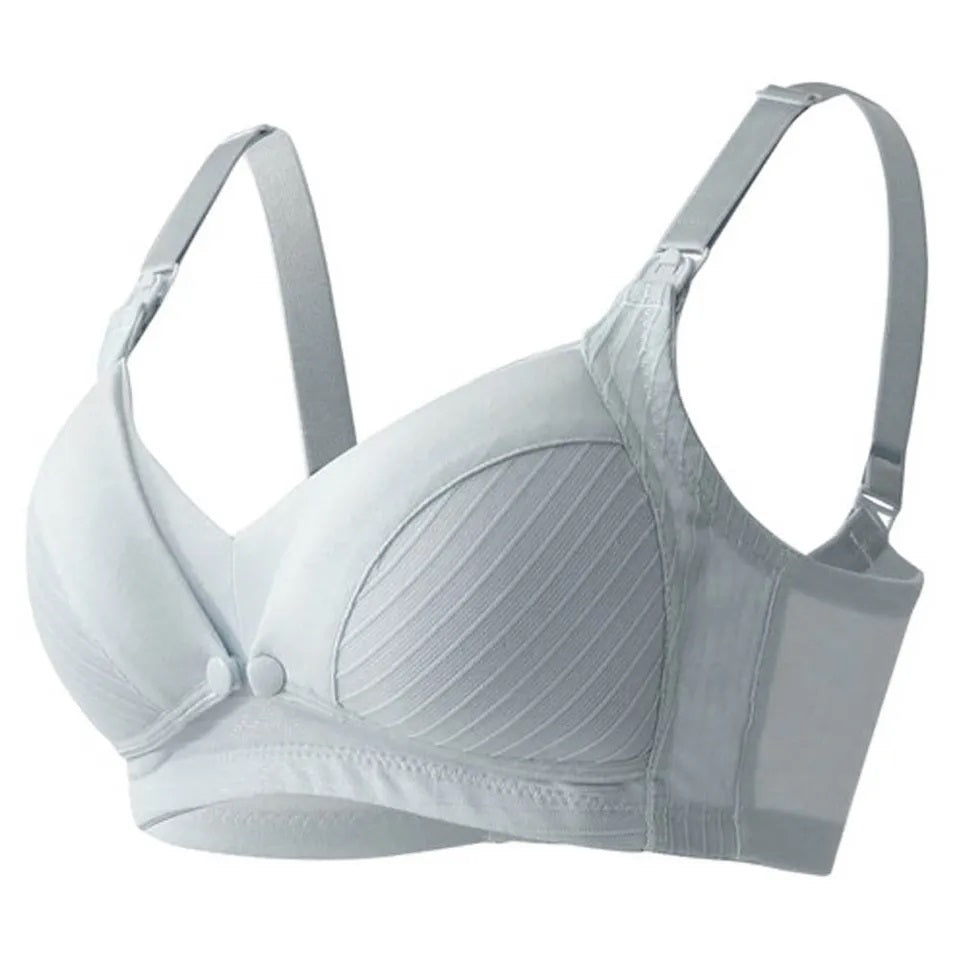 Okus - Comfy Cotton Maternity & Nursing Bra - Light Grey - Small