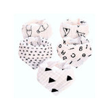 Little Story - Muslin Bandana Bibs - Set of 5 - Black & White