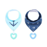 Little Story Bandana Drool Bibs Set of 2 - Anchors