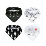 Little Story Bandana Drool Bibs Set of 4 - LOVE