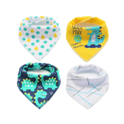 Little Story Bandana Drool Bibs Set of 4 - DINOSAUR