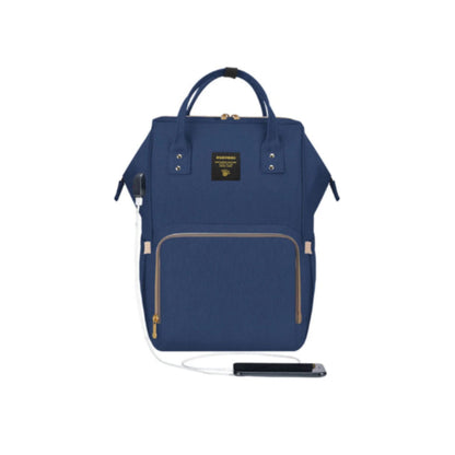 SUNVENO Diaper Bag with USB - Navy Blue
