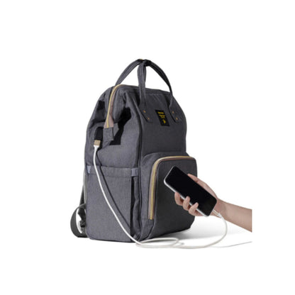 SUNVENO Diaper Bag - XL - Grey with SUNVENO Stroller Hooks