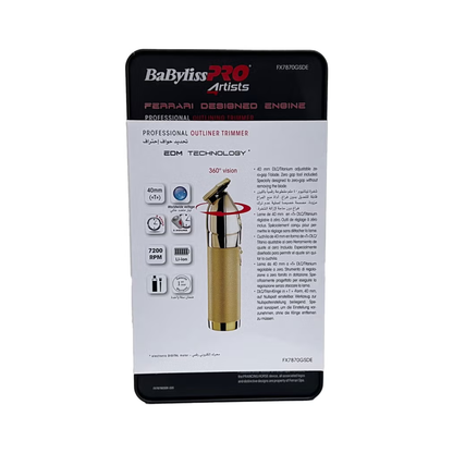 Babyliss PRO Hair Trimmer Skeleton, Cordless, in Gold