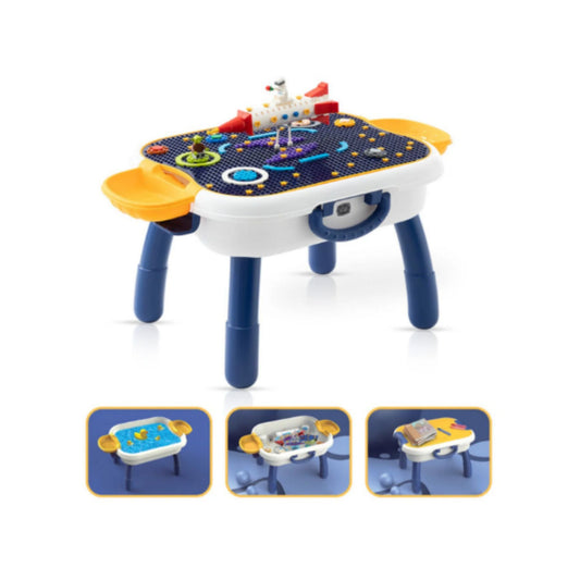 Little Story 4 In 1 Block Activity Table with Blocks - Blue