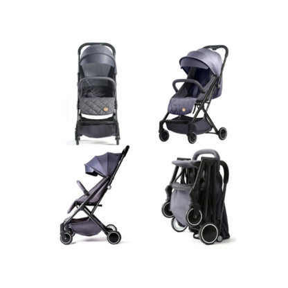 Travel Lite Stroller - SLD by TEKNUM - Dark Grey + SUNVENO Baby Stroller Organizer/Bag - Yellow wave