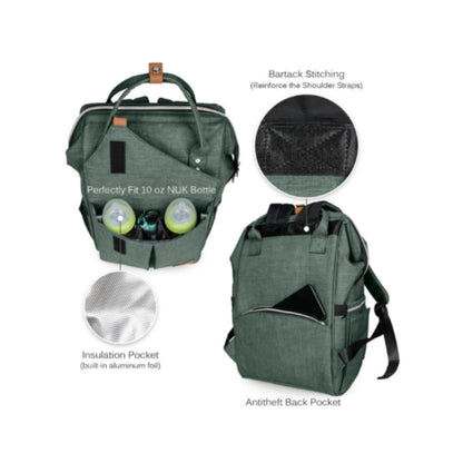 Alameda Diaper Backpack - Large - Olive Green