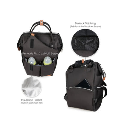 Alameda Diaper Backpack - Large - Jet Black