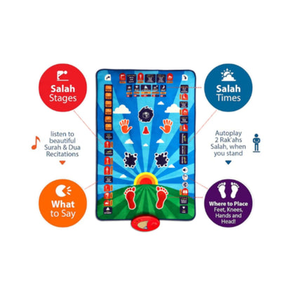 Little Story Kids Islamic Salah/Prayer Learning Mat -  Blue