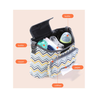 SUNVENO Baby Stroller Organizer/Bag - Yellow wave
