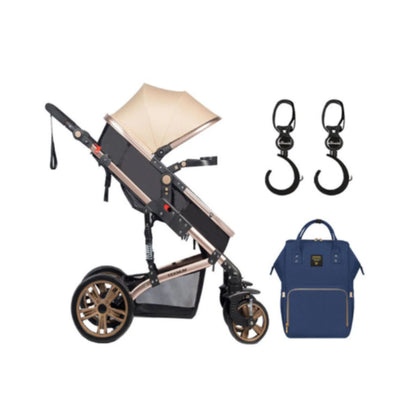 TEKNUM 3 in 1 stroller - Khaki + SUNVENO Diaper Bag + Hooks