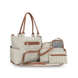 Little Story diaper bag set of 6 with hooks - Ivory