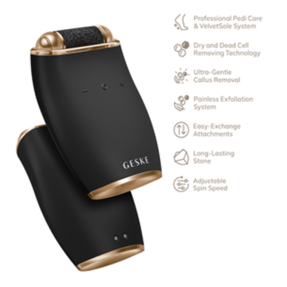 Geske SMARTAPPGUIDED ELECTRIC PUMICE FOOT SMOOTHING ROLLER | 7 IN 1 (Black)