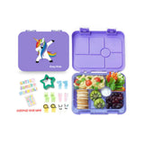 Eazy Kids 6 Compartment Bento Lunch Box - Unicorn Purple