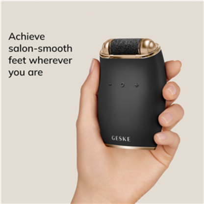 Geske SMARTAPPGUIDED ELECTRIC PUMICE FOOT SMOOTHING ROLLER | 7 IN 1 (Black)