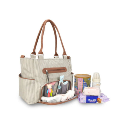 Little Story diaper bag set of 6 with hooks - Ivory