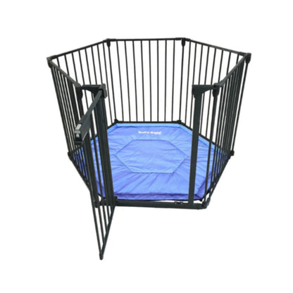 Baby Safe Convertible Playpen with Mat - Grey