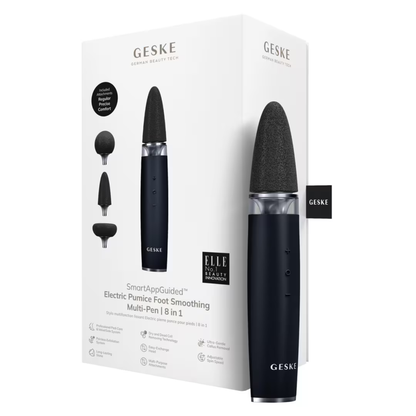 Geske SMARTAPPGUIDED ELECTRIC PUMICE FOOT SMOOTHING MULTI-PEN | 8 IN 1 (BLACK)