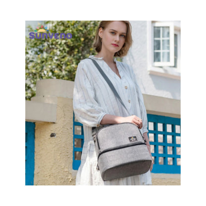 SUNVENO Insulated Office Lunch Bag - Space Grey