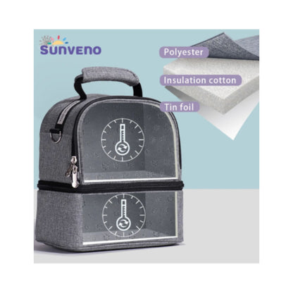 SUNVENO Insulated Office Lunch Bag - Space Grey
