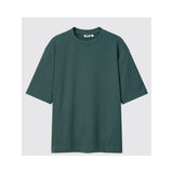 AIRism Cotton Crew Neck Oversized T-Shirt for Men - Dark Green