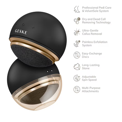 Geske SMARTAPPGUIDED  ELECTRIC PUMICE FOOT SMOOTHING SPINING SPHERE | 8 IN 1 ( GRAY )