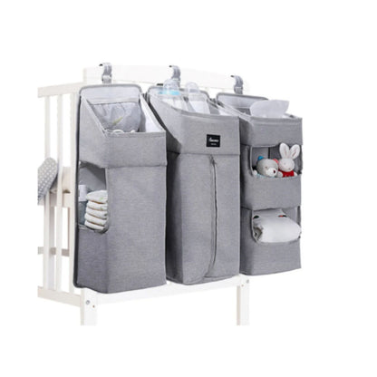 SUNVENO Baby Bedside Portable Crib Organizer - Grey