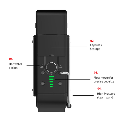 Prime Ultimo 7 in 1 Espresso Maker with Steam for Milk frothing