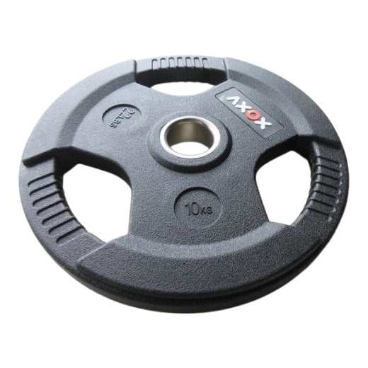 Axox Fitness 3-Grip Rubber Weight Plate With PVC Label - 10kg