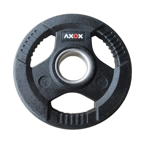 Axox Fitness 3-Grip Rubber Weight Plate with PVC Label - 2.5kg