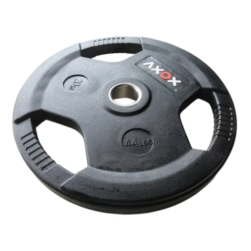 Axox Fitness 3-Grip Rubber Weight Plate with PVC Label - 20kg