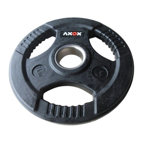 Axox Fitness 3-Grip Rubber Weight Plate with PVC Label - 5kg