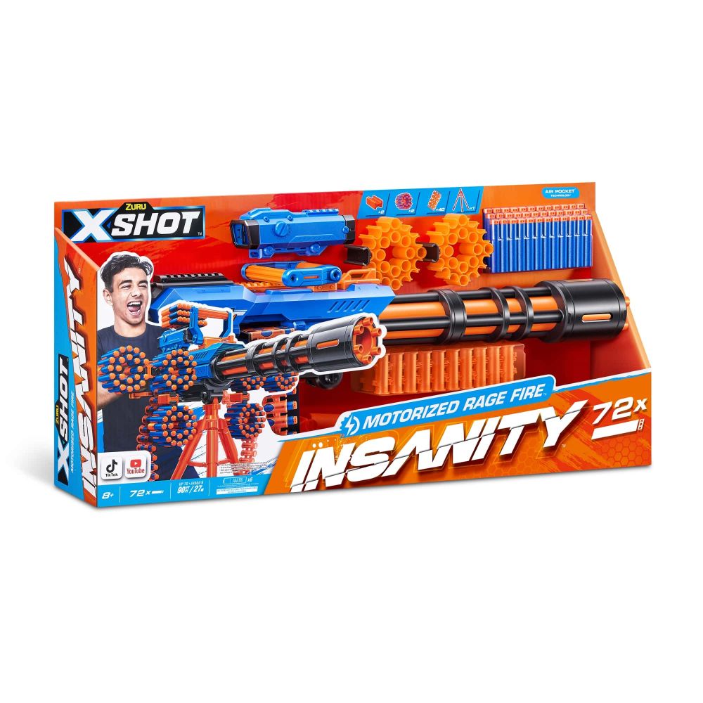 X-Shot - Insanity-Motorized Age Fire Gatling Gun With Tripod