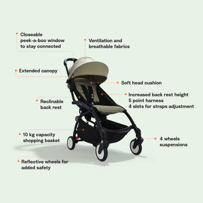 Stokke YOYO3 Black Frame & 6+ Olive Bundle