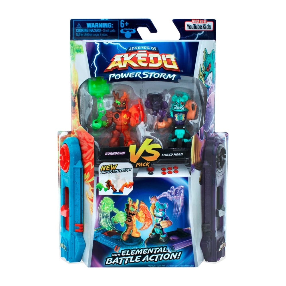 Akedo Toys Akedo S4 Powerstorm Versus Pack - Burn Down VS Shred Head