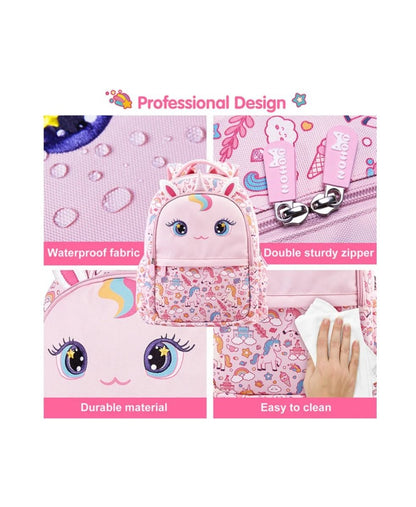 Nohoo - 16" Unicorn School Backpack - Pink