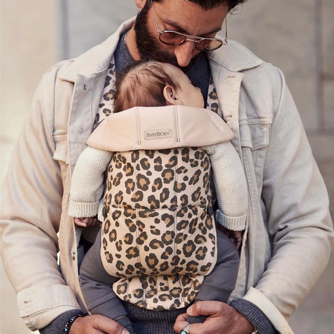 BabyBjorn Babies BabyBjorn Baby Carrier Mini Cotton - Beige/Leopard