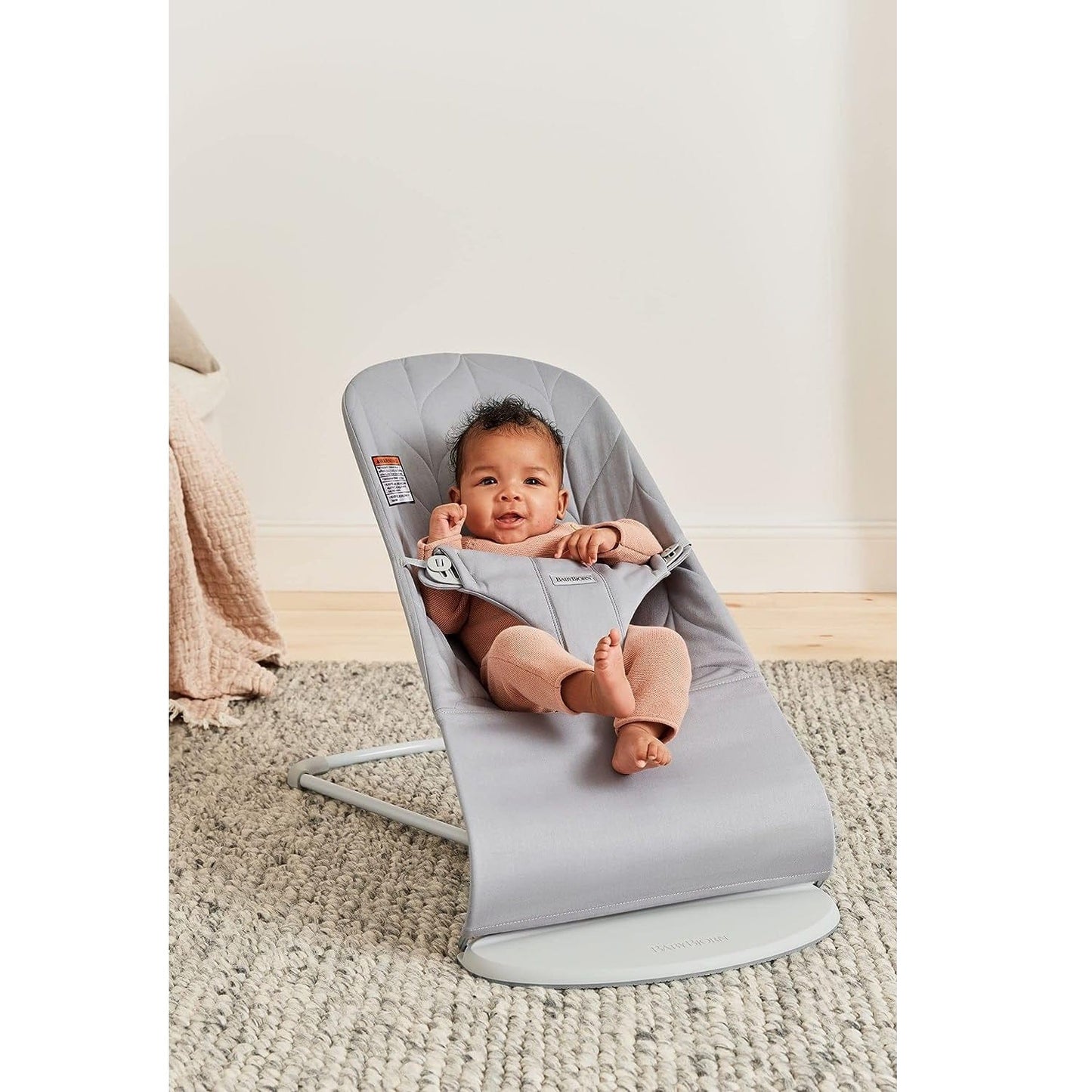 BabyBjorn Babies BabyBjorn Bouncer Bliss Cotton, Petal Quilt - Light Grey