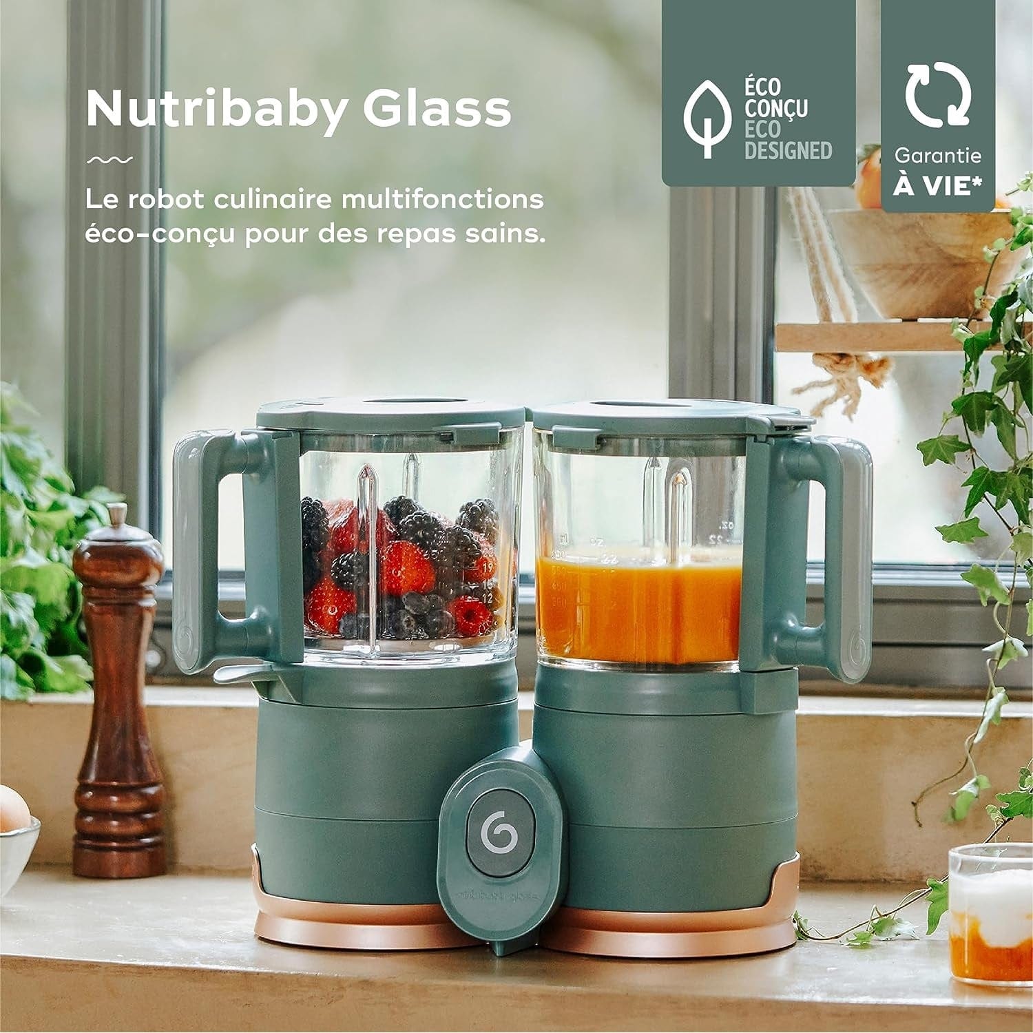 BabyMoov Babies BabyMoov NutriBaby Glass 4-in-1 Food Processor - Teal